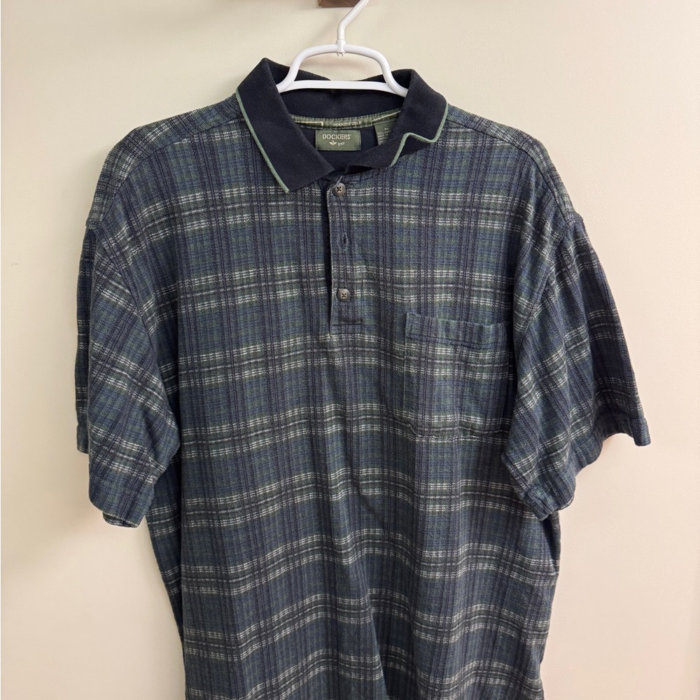 Dockers Men's Golf Plaid Polo Shirt